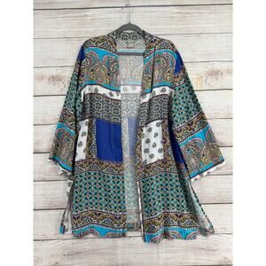 Chico's Floral Paisley Open Front Kimono Womens 2 US 12/L Multicolor